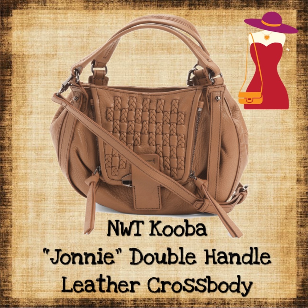 🆕 NWT KOOBA “Jonnie” Dbl Handle Leather Crossbody